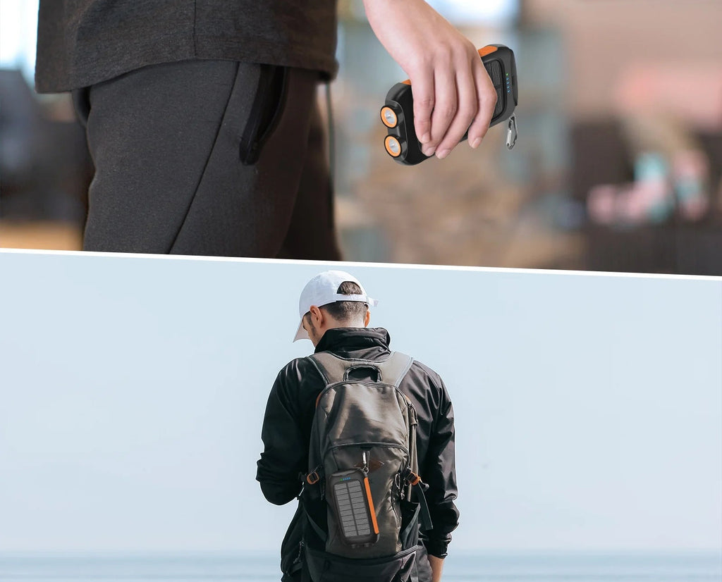 38800Mah Solar Power Bank Compatible for Iphone/Android 12W Portable Charger Power Bank with 2 SOS Flashlight Battery Pack for Outdoor Camping Hiking(Orange)