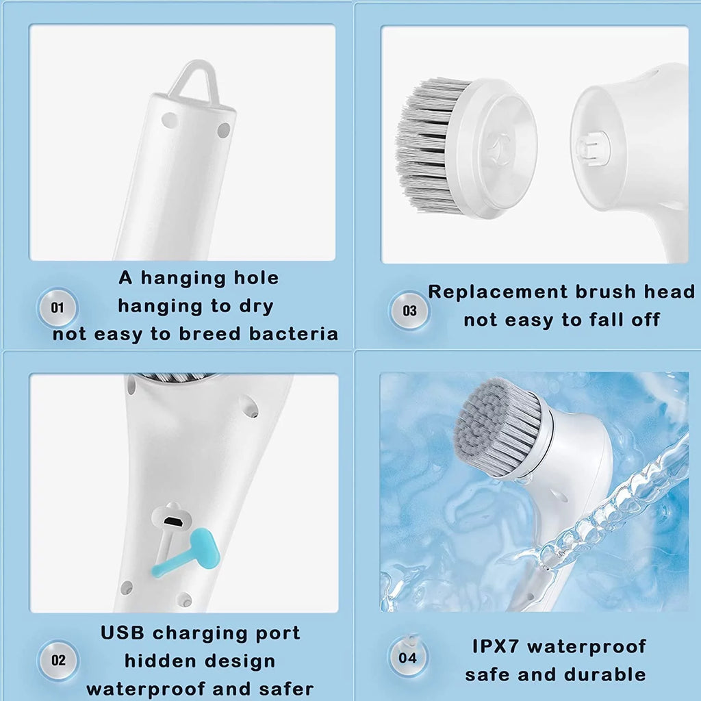 Electric Spin Scrubber Cordless Electric Cleaning Brush Handheld Shower Scrubber for Bathroom, Kitchen, Wall, Tile, Tub