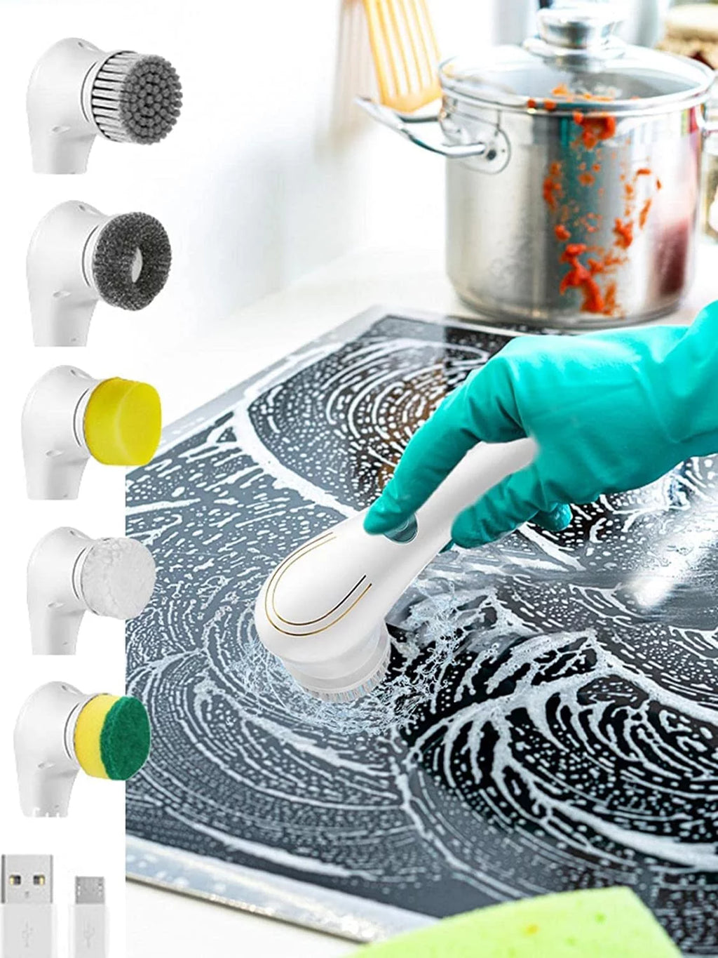 Electric Spin Scrubber Cordless Electric Cleaning Brush Handheld Shower Scrubber for Bathroom, Kitchen, Wall, Tile, Tub