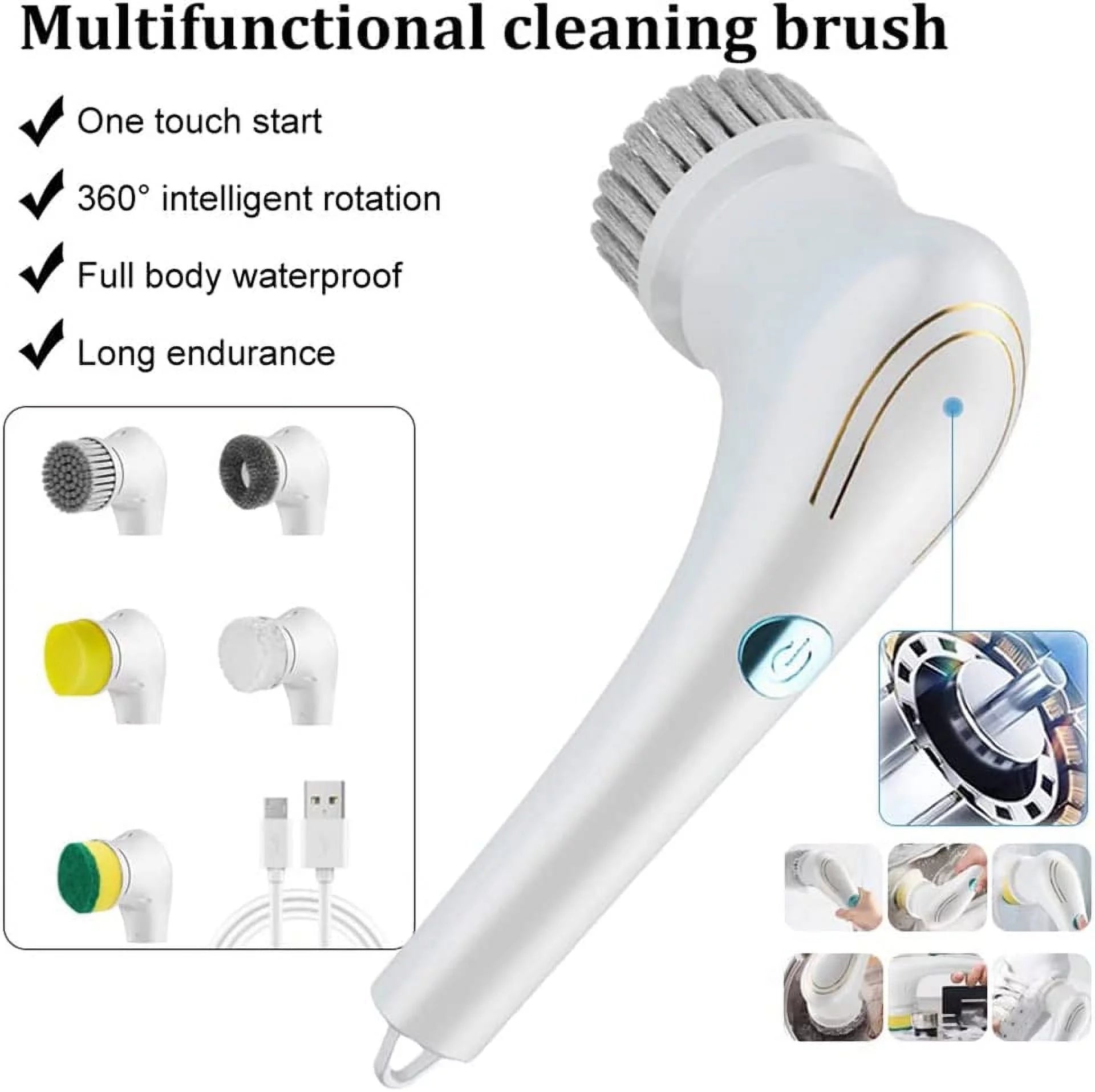 Electric Spin Scrubber Cordless Electric Cleaning Brush Handheld Shower Scrubber for Bathroom, Kitchen, Wall, Tile, Tub